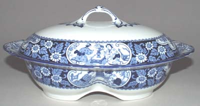 Dish with Cover divided c1920s
